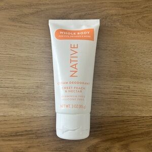 Native Whole Body Cream Deodorant – Sweet Peach & Nectar – 3 oz (New)